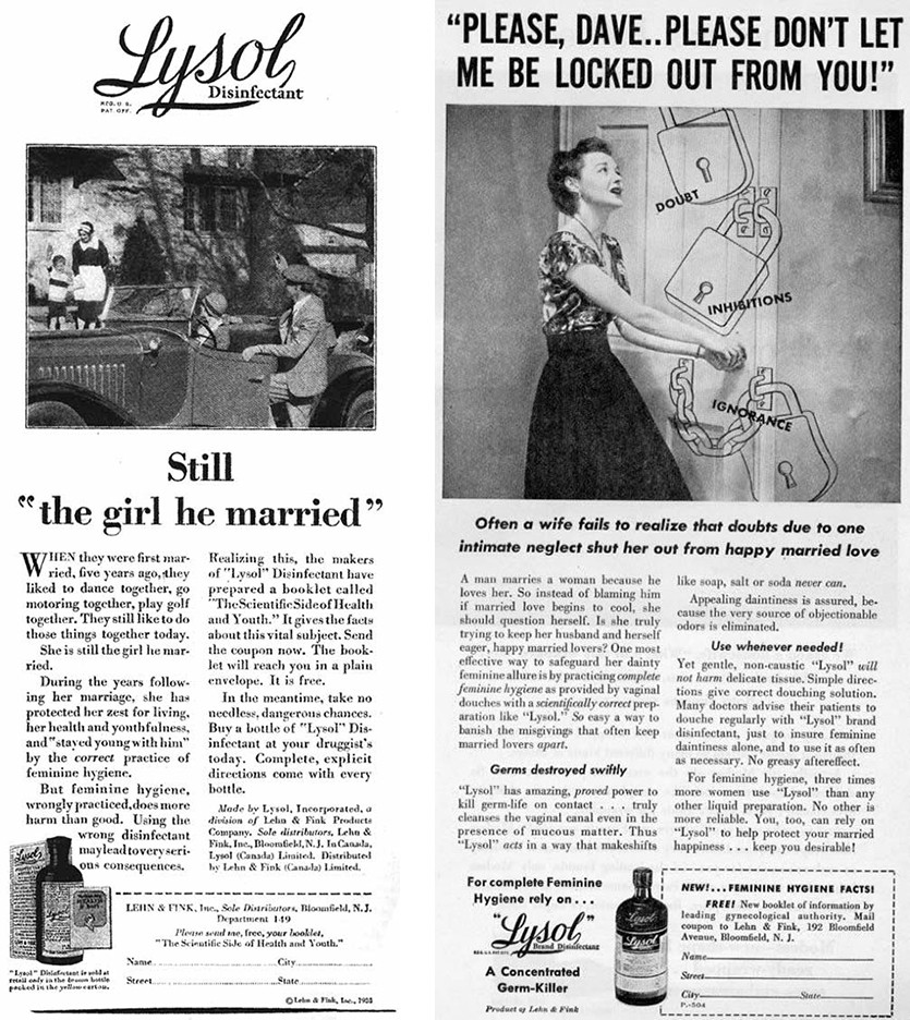 Lysol was once marketed to clean vaginas and people are appalled