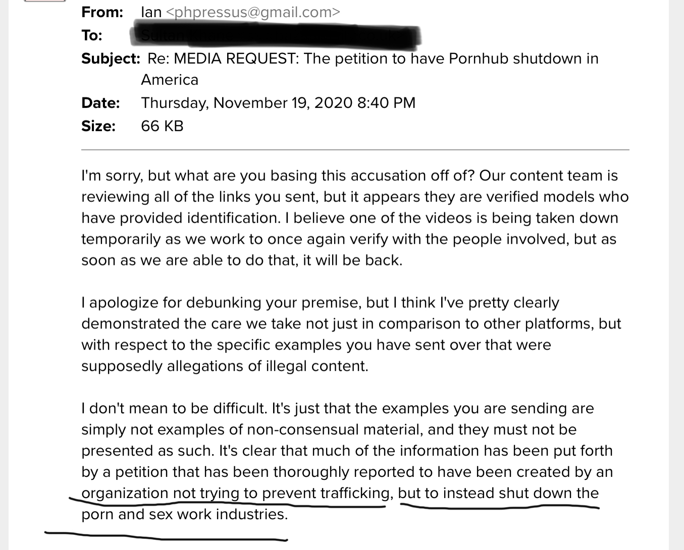 In bizarre e-mail thread, Pornhub trashes petition efforts claims it has no standing