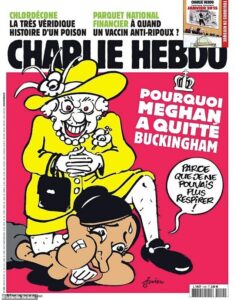 French mag Charlie Hebdo confirms its racism, releases image of Queen kneeling on Meghan ‘s neck
