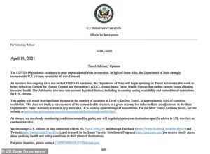 America is preparing to once again issue a Level 4 travel warning amid global COVID-19 cases rising